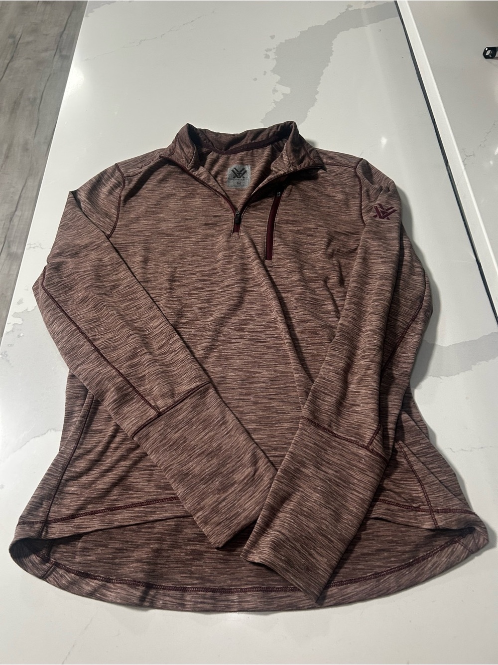 Men's Vortex Quarter-Zip Performance Pullover - Maroon Heather